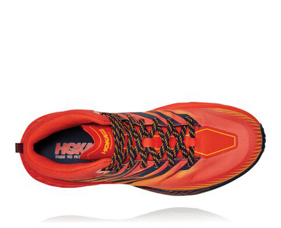 Hoka One One Trailsko Herre - Speedgoat Mid Gore-Tex 2 - Rød - 794381QCL